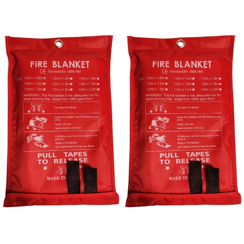 Fire Blanket Kitchen - 프로모션 데이 2개입 비상용 방화 담요,