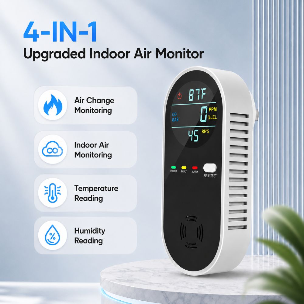 Co Detector Plug - 4 in 1 LED 디스플레이 가스