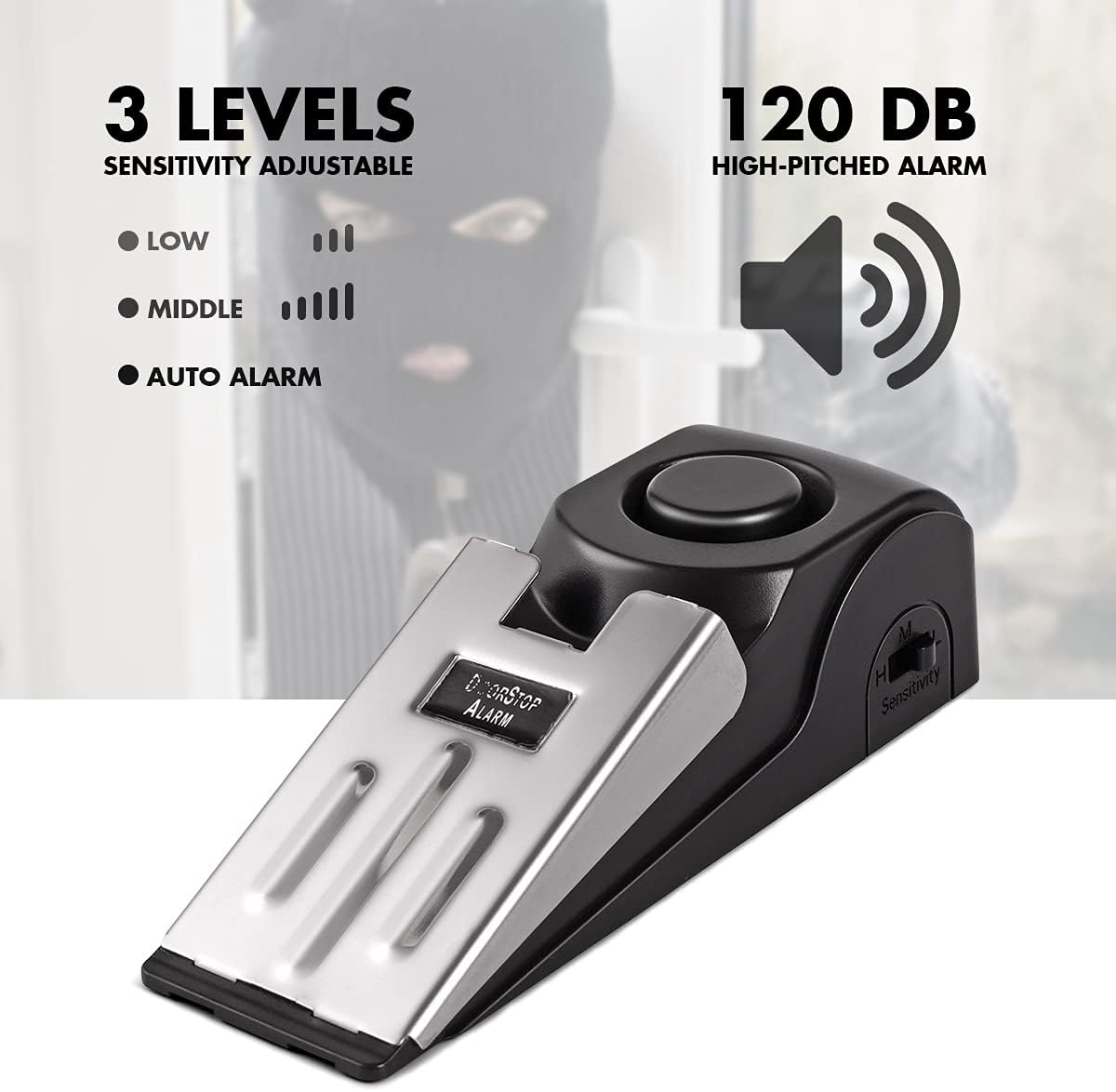 Door Stop Alarm - 도어 스톱 알람, 120DB 보안 알람이