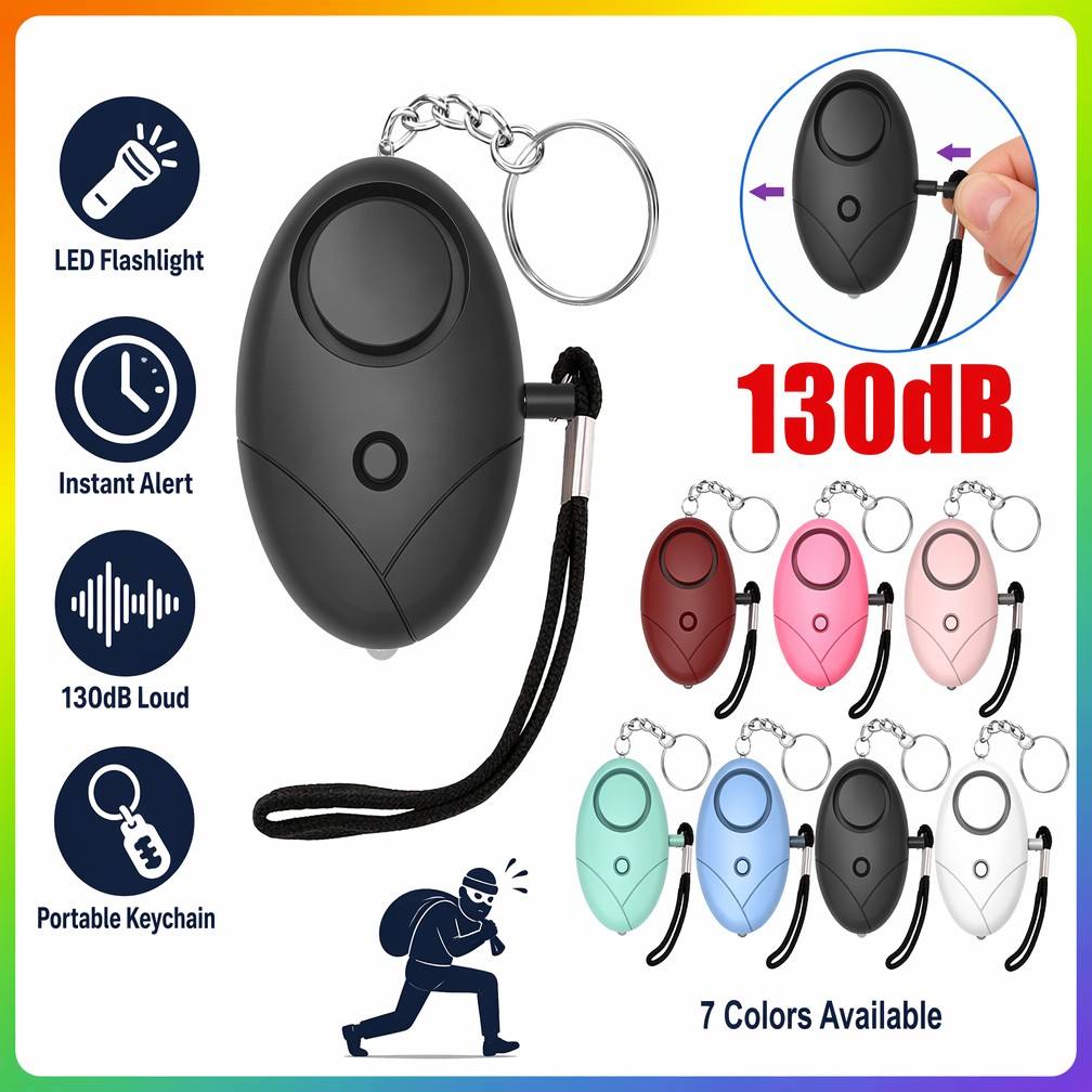 Personal Alarm Keychain - 130db 개인 안전 경보 키체인 안티