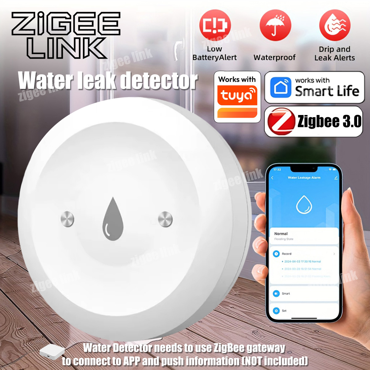 Water Alarm Sensor - ZigBee 3.0 워터 센서 스마트 누수