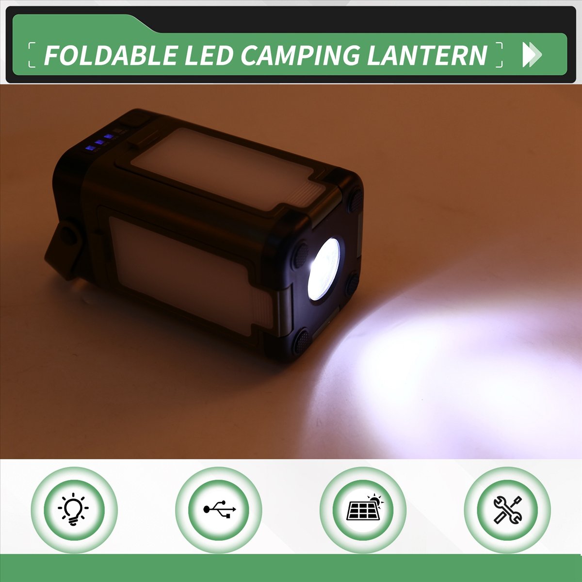 Power Outage Light - X08A 접이식 LED 캠핑 랜턴 태양열