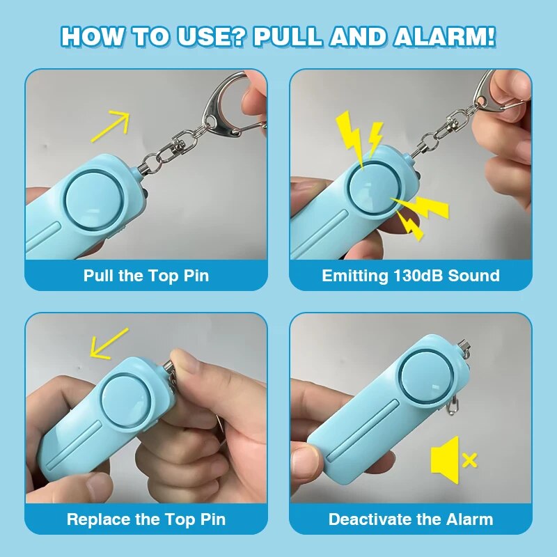 개인 보안 경보 자기 방어 휴대용 키 체인, 130dB - Personal Alarm Keychain 리뷰 및 가격