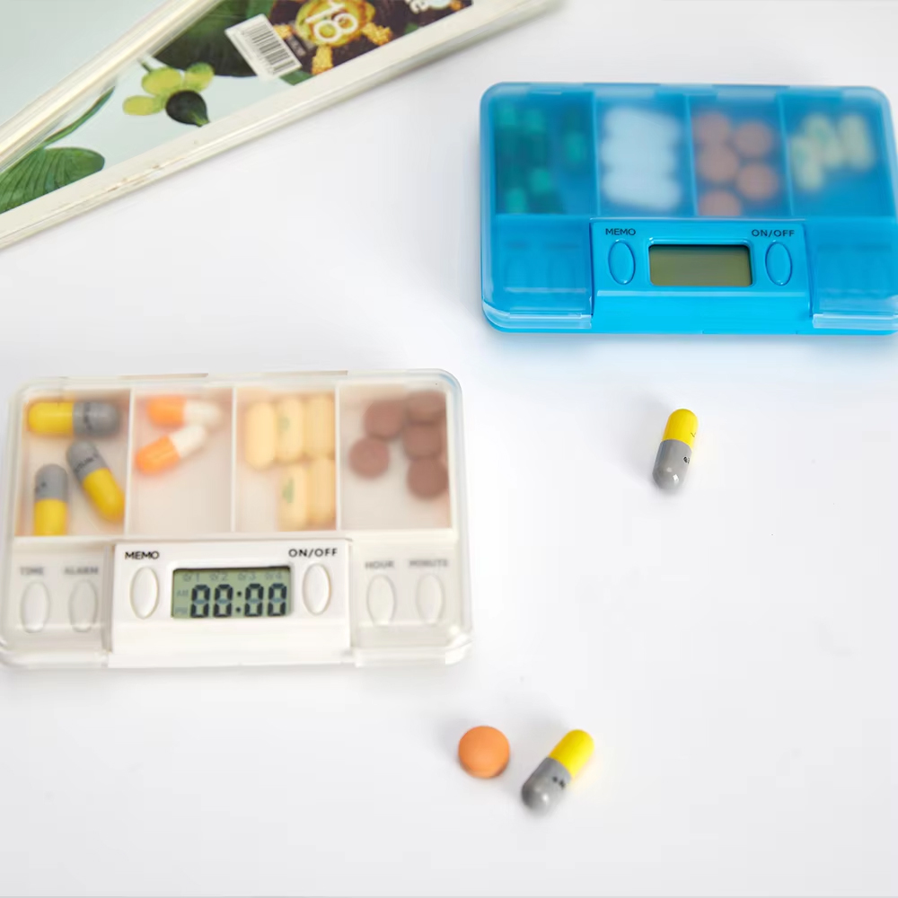 4칸 지능형 알약 보관함 전자 타이밍 알람 진동 알림  - Medicine Cabinet Lock 리뷰 및 가격