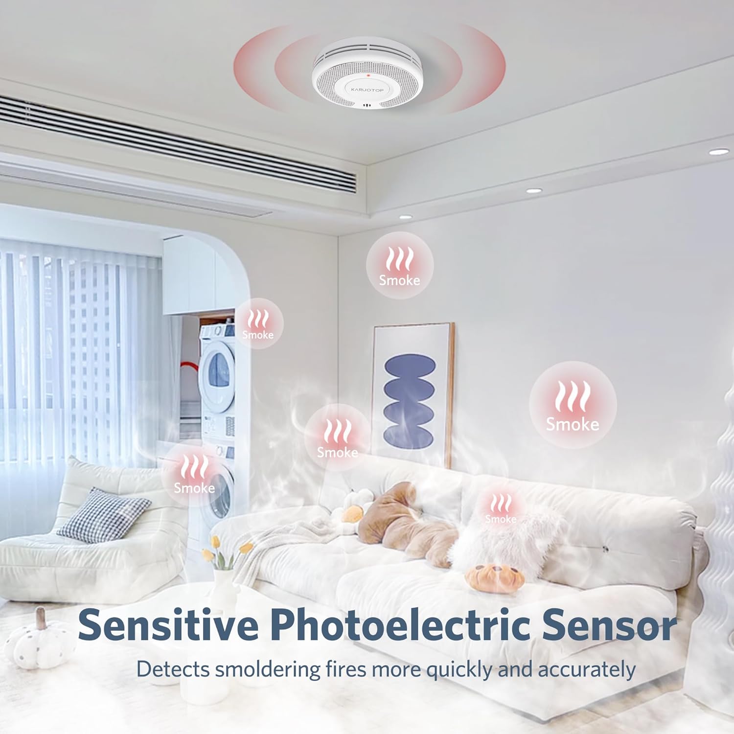 무선 상호 연결(433MHz)+Tuya(2.4GHz)  - Smoke Detector Interconnected 리뷰 및 가격