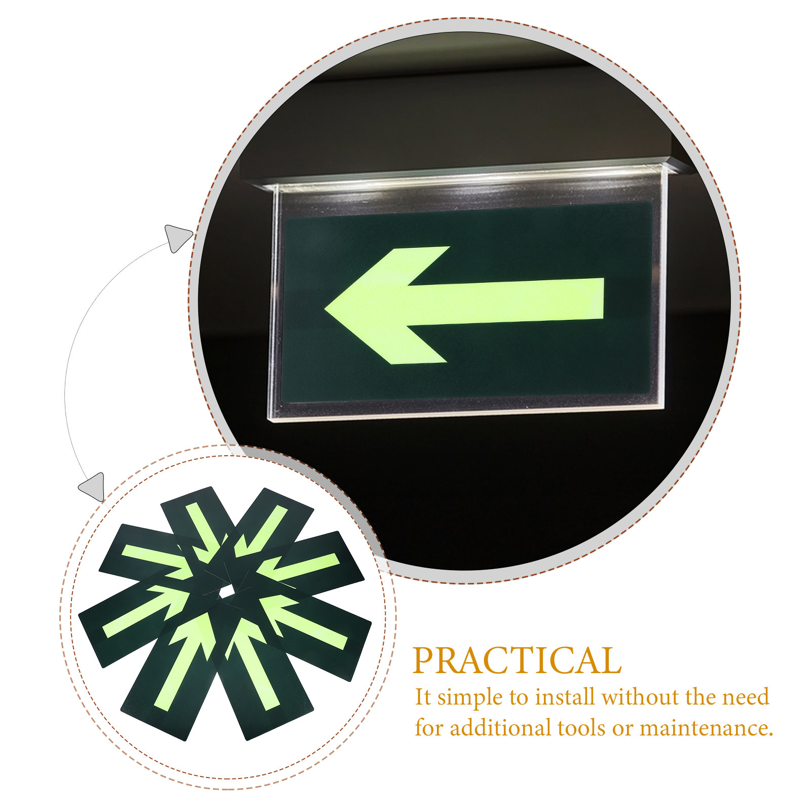 8Pcs 야간 투시경 출구 방향 스티커 어두운 곳에서  - Emergency Exit Sign 리뷰 및 가격