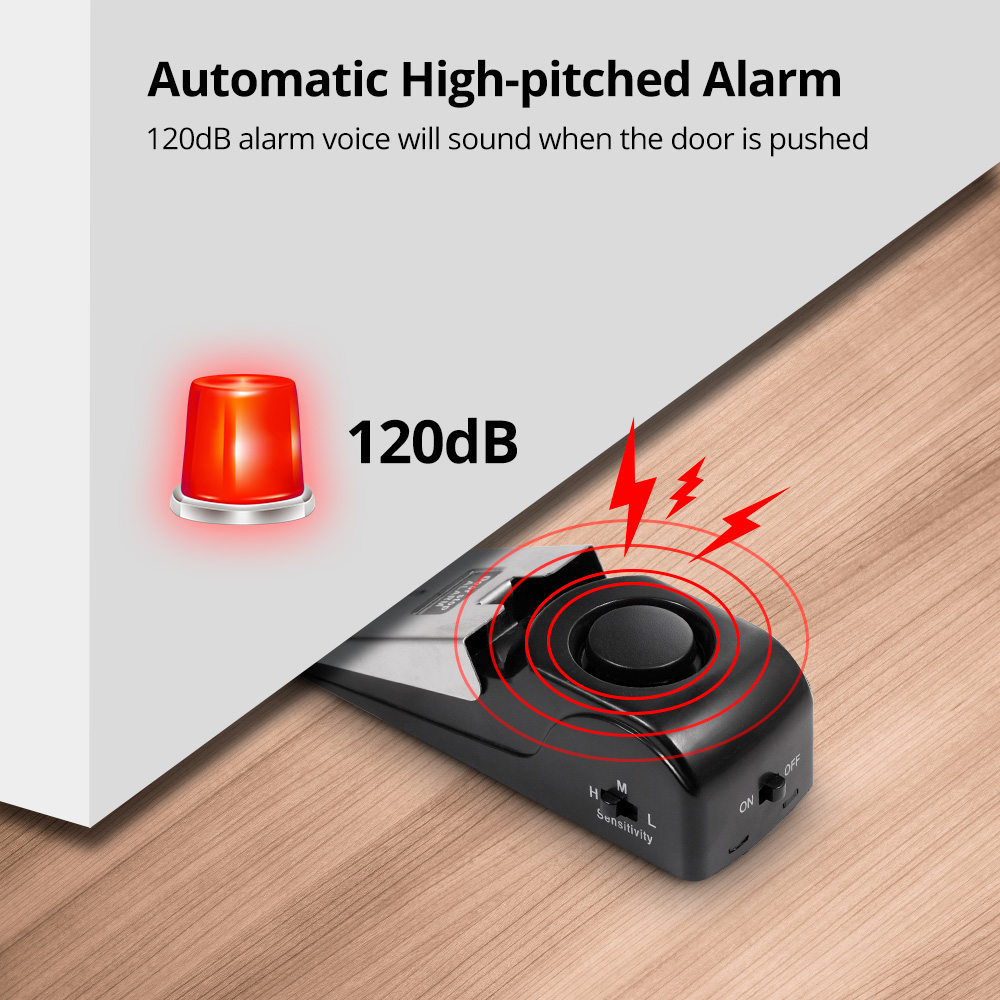 홈 호텔에 대 한 2pcs 도어 중지 경보 120dB  - Door Stop Alarm 리뷰 및 가격