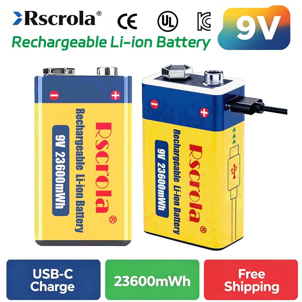 충전식 9V 배터리, 23600mWh 대용량 9볼트 리 - Smoke Detector Interconnected 리뷰 및 가격