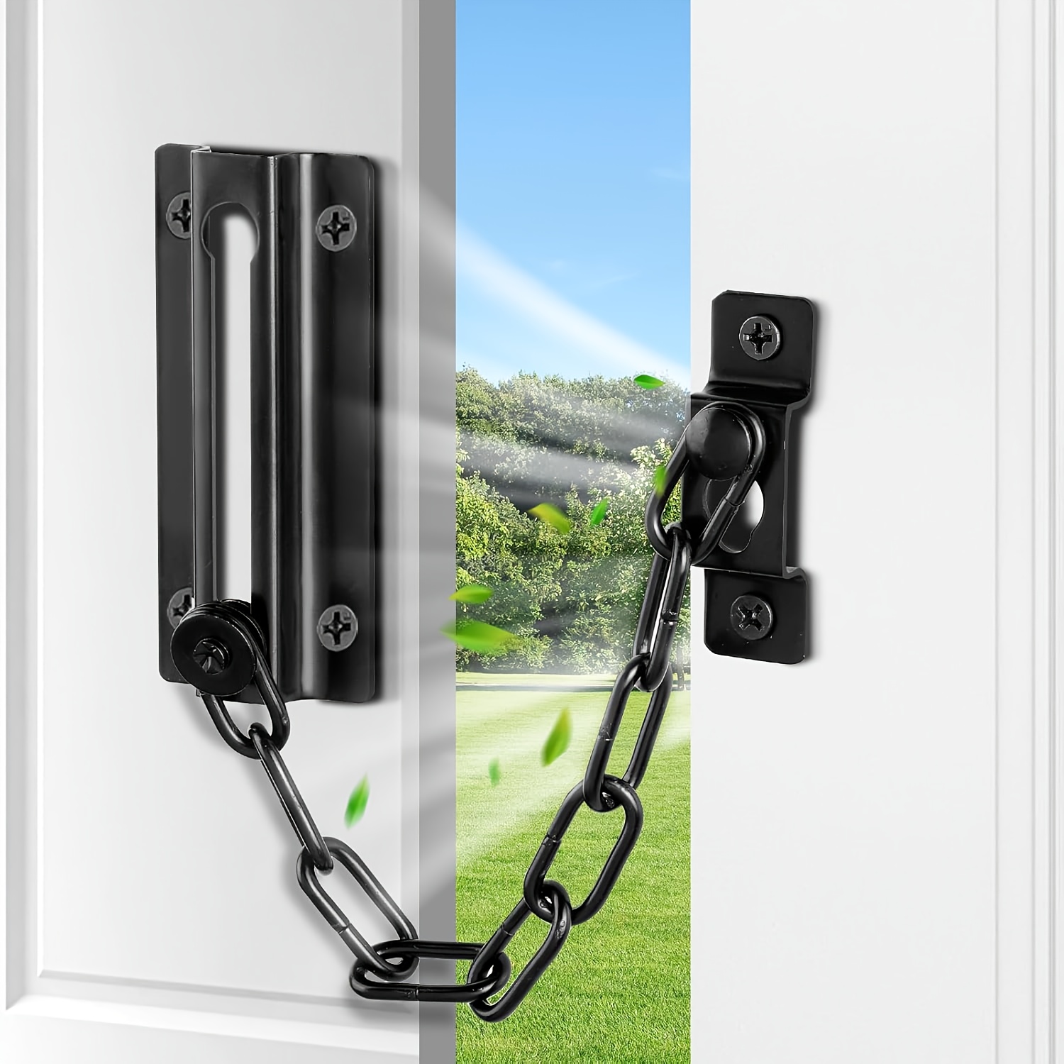 2팩 도어 체인 잠금장치(블랙), 내부 도어용 보안 도 - Security Chain Door 리뷰 및 가격