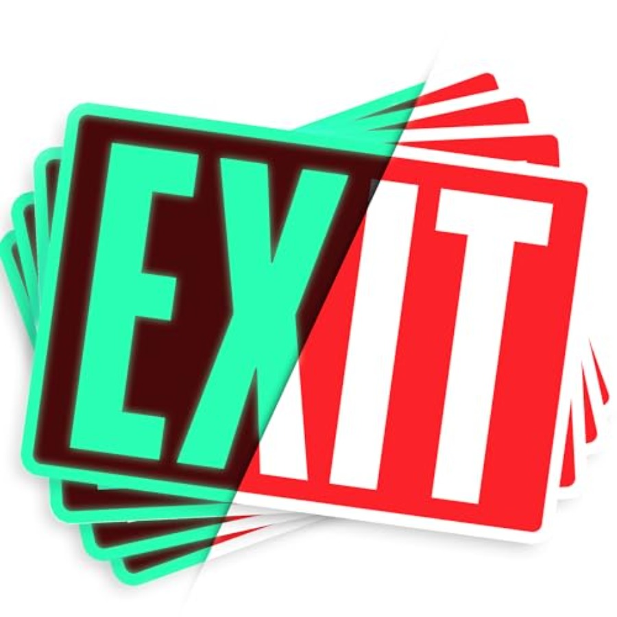 출구 표시 스티커, 야광, 10인치 x 7인치, 4팩, - Emergency Exit Sign 리뷰 및 가격