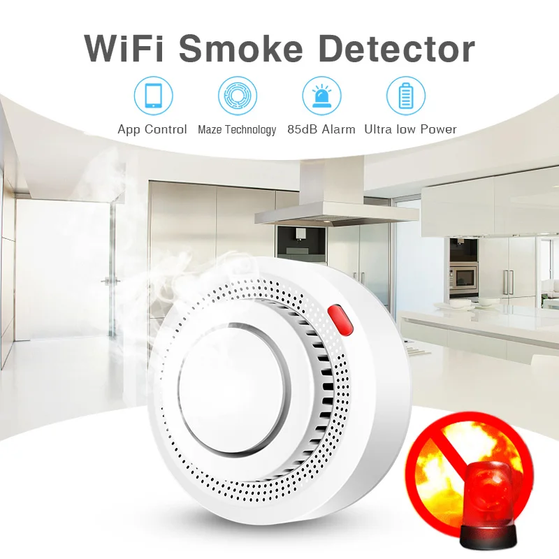 2팩 투야 스마트 WiFi 연기 감지기, 실시간 앱 알 - Smoke Detector Interconnected 리뷰 및 가격