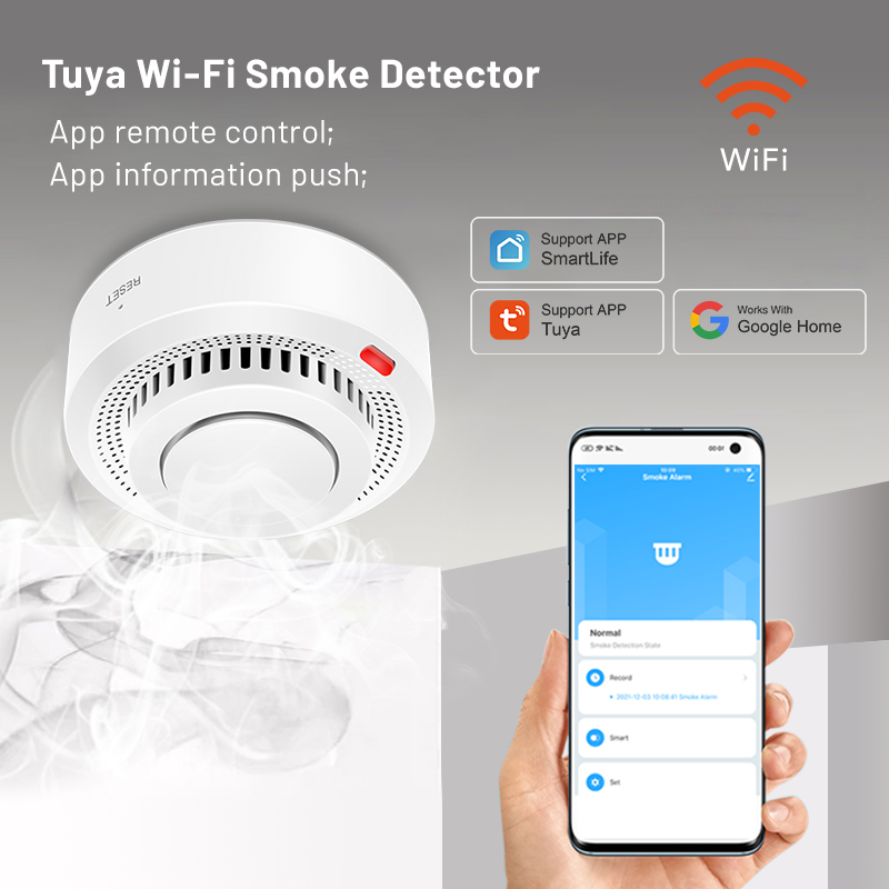 2팩 투야 스마트 WiFi 연기 감지기, 실시간 앱 알 - Smoke Detector Interconnected 리뷰 및 가격