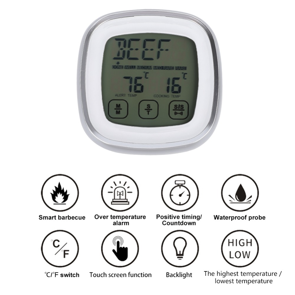 터치스크린 디지털 고기 온도계 내장 타이머 LCD 백라 - Pool Alarm Float 리뷰 및 가격