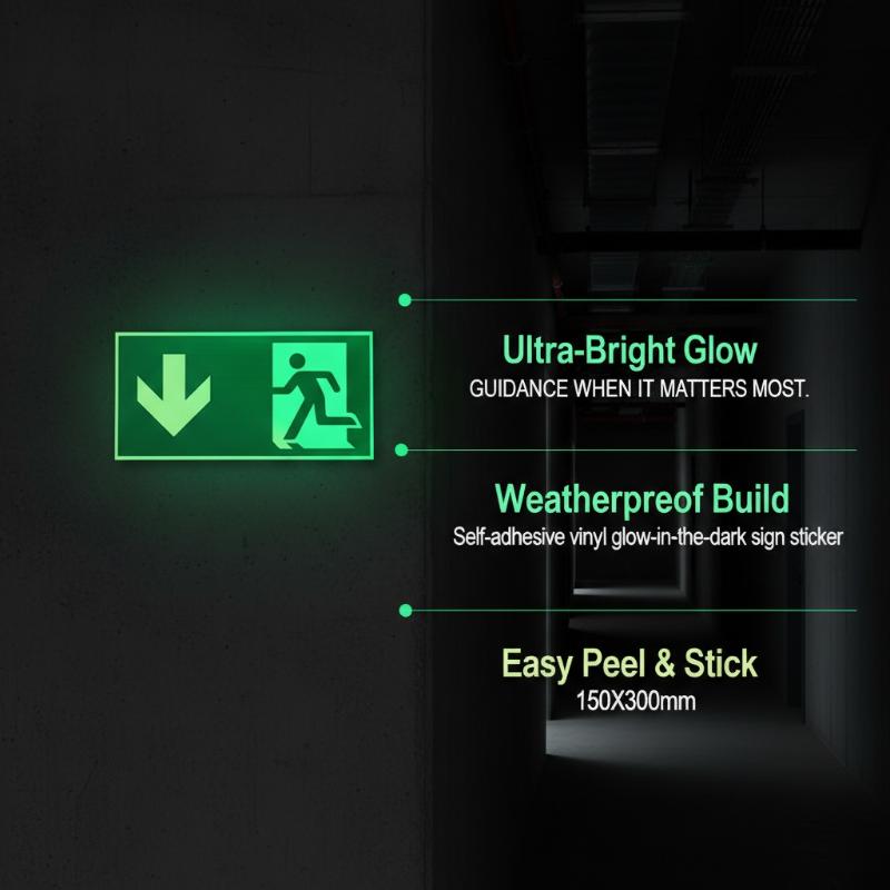 1장 야광 안전 출구 비상 통로 표시 라벨 스티커 발광 - Emergency Exit Sign 리뷰 및 가격