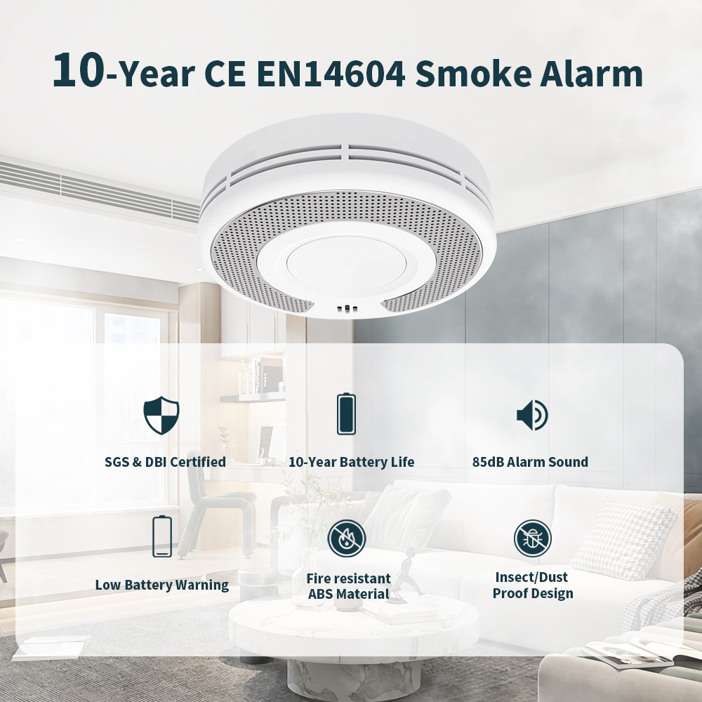 독립형 화재 경보기, 10년 배터리가 장착된 화재 감지 - Smoke Detector Interconnected 리뷰 및 가격